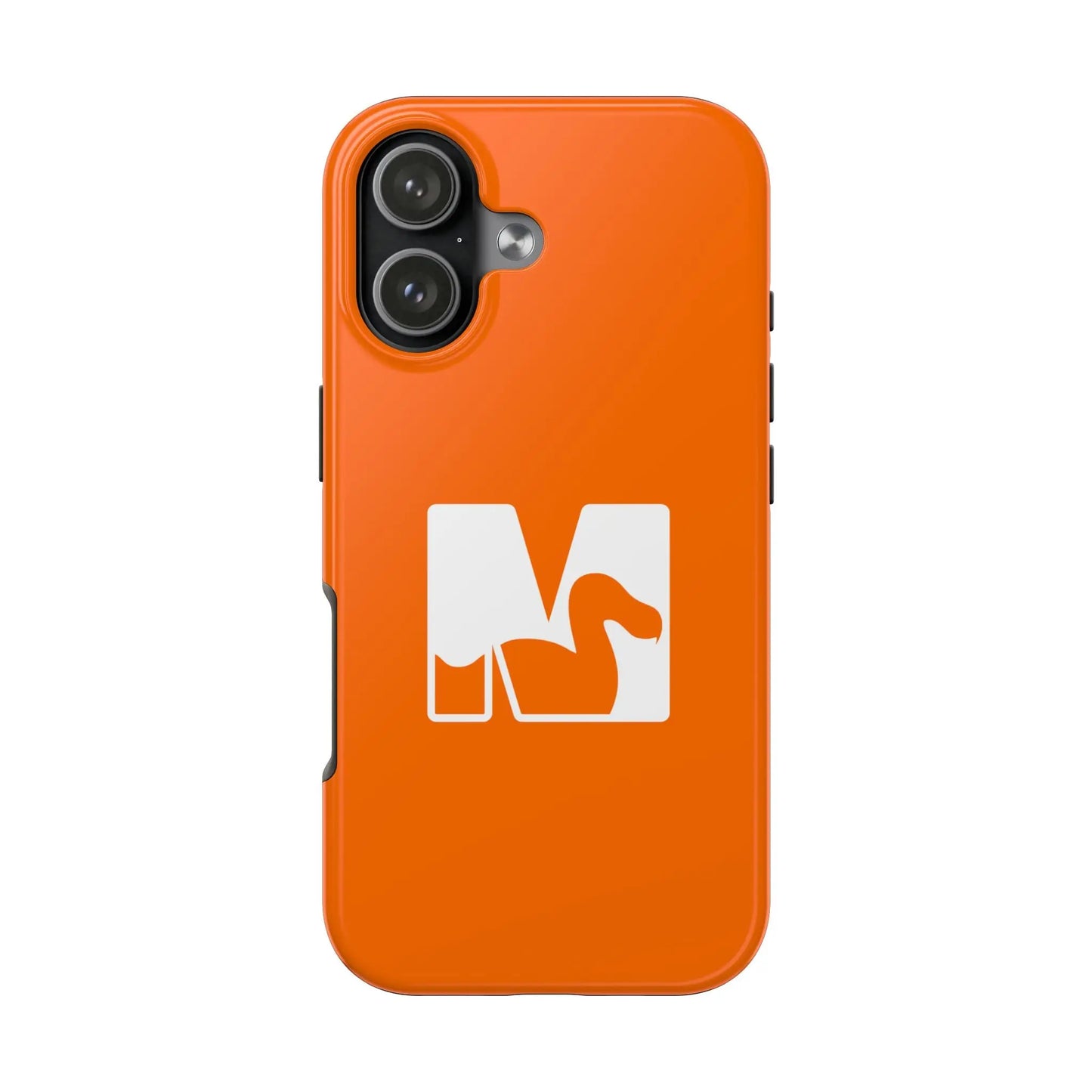 Orange 'M' Logo Tough Phone Case — Durable Protective iPhone Cover